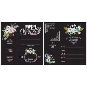 Floral Birthday Chalk Board Memo Board