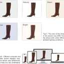 wetkiss Low Heel Knee High Boots for Women Regular Calf Friendly Side Zipper Almond Toe Faux Leather Comfortable Boots for Walking, Dancing, Standing for Long Periods With No Pain (10)