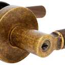 Walnut Wood Entry Door Lever (1 Pack, Aged Brass, Keyed) | Secure Keyed Reversible Handle for Front Entrance & Bedrooms, Zinc Alloy Base