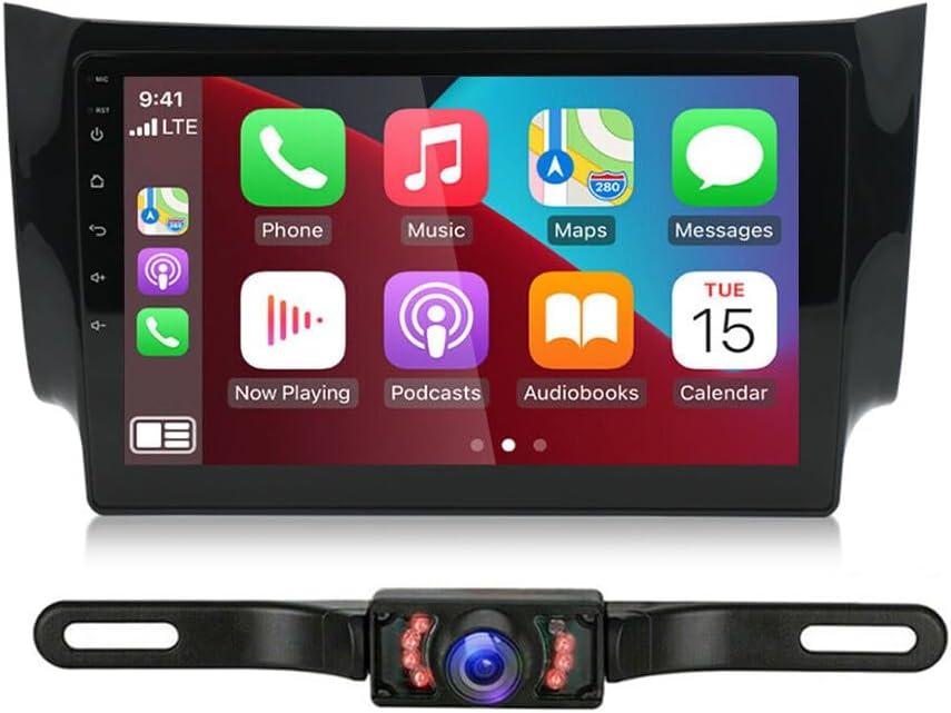 10 inch Car Radio Stereo w/2+32G Radio for Nissan Sentra 2012-2018 Double Din Touchscreen Car Radio Receiver,Built-in WiFi GPS Navigation Bluetooth Backup Camera Mic