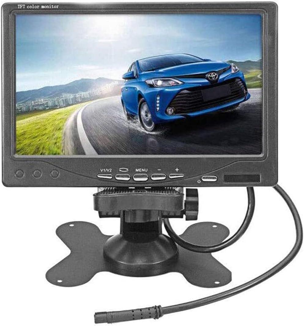 Vehicle On-Dash Backup Monitor, 7" Digital HD Car TFT LCD Color Screen Display with 2 Video Input for Rear View Camera (Grey)