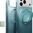 TORRAS Ostand O3 Air for iPhone 17 Pro Case with 360 Magnetic Stand, Fit for Magsafe, Military Drop Protection, Camera Control, Shockproof Phone case for iPhone 17 Pro 6.3'', Misty Fjord Blue