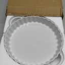 10 x 2 in. Deep Ceramic Pie Pan w/ Dual Handles for Baking Pies Quiches Tarts Lead Free Oven Microwave Dishwasher Safe