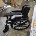 Medline Comfortable Folding Wheelchair with Swing-Back, Desk-Length Arms and Elevating Footrests, 18W x 16D Seat,