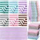 Moukeren 30 Packs Oversized Beach Towels Bulk Absorbent Quick Drying Towel Large Soft Pool Towels Microfiber Travel Towel for Women Men Hotel Spa Hot Tub and Bath(72 x 35 Inch,Stripe)