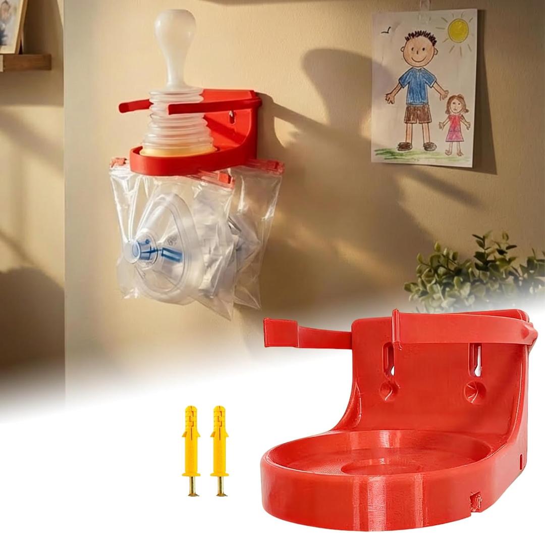 First Aid Equipment Wall Mount for Choking Rescue Device For Lifevac-Features a Mask Holder,Red High-Visibility for Lifevac Anti Choking Device,Easy Access,Easy Installation(Device Not Included).