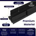 36 Inch Black, Adjustable Double Bubble Door Sweep for Exterior Doors, Under Door Seal with Drip Edge and Punched Drainage Channel, Pre-Notched for Weatherstripping, Trim-to-Fit Avodah Hardware