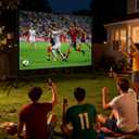 Outdoor Projector Screen with Stand - 150 Inch Portable Projector Screen Outdoor Indoor Projection Screen 16:9 4K HD Movie Screens with Carry Bag Can Enjoy Home Theater Projection Screens