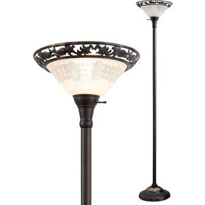 Luvkczc Victorian Floor Lamp, 70" Elegant Standing Lamp with Alabaster Glass Shade, Metal Pole & Heavy Base, Vintage Tall Corner Lamp for Bedroom, Living Room, Office. No Bulbs (1 Head)