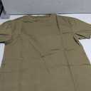 Peacameo Men's Short Sleeve Round Neck T Shirts Boxy Cropped Raw Cut Tee Casual Basic Tops (Olive Green,Small)