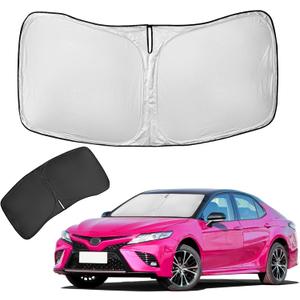 for Toyota Camry 2018-2024 Sun Shade Sunshade Windshield Cover - 4 Layers Front Window Shade Custom Fit Camry LE XLE Hybrid SE XSE Sun Visor - 240T Foldable Shade Blocks UV Rays Car Accessories
