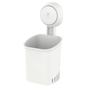 Powerful Suction Cup Toothbrush Holder, Drill-Free Wall Shower Holder for Toothbrush, Toothpaste, Razor, Removable Suction Cup in Shower, Self-draining Kitchen Tableware Organizer, White