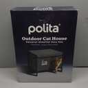 Polita Indestructible Heated Cat House for Outdoor Cats in Winter, Extremely Insulated & 100% Weatherproof, Elevated Feral Cat Shelter with Waterproof Eaves & Safe Escape Door for Stray & Barn Cats (Dark Gray), Size: S