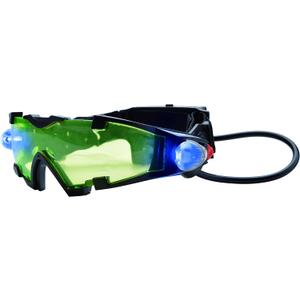 Lexibook - Spy Mission, Spy Night Vision Goggles, Retractable LED Lights, Green Tinted Glass, Adjustable Elastic Bands, Black, RPSPY04