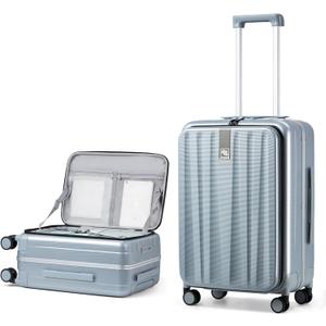 Hanke 24 Inch Checked Luggage with Spinner Wheels PC Hard Shell Suitcases Top Open Aluminum Frame Travel Luggage Rolling Suitcase for Woman Men.(Grey) Hanke 24 Inch Checked Luggage with Spinner Wheels PC Hard Shell Suitcases Top Open Aluminum Frame Travel Luggage Rolling Suitcase for Woman Men.(Grey)