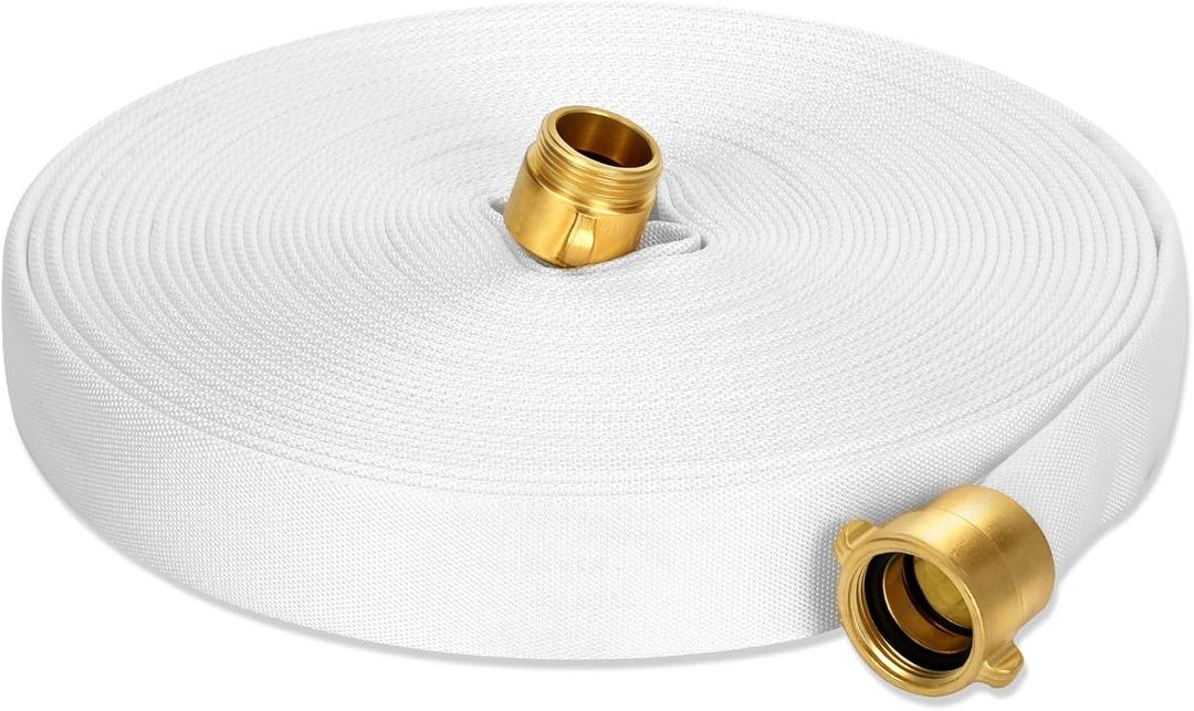 Ungraded Fire Hose 1.5 Inch(1-1/2" ID) x 100FT,M × F NST/NH Brass Couplings