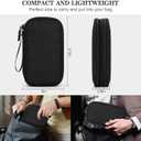 FYY Electronic Organizer, Travel Cable Organizer Bag Pouch Electronic Accessories Carry Case Portable Waterproof Double Layers All-in-One Storage Bag for Cable, Cord, Charger, Phone, Pattern Black (M)