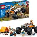 LEGO City 4x4 Off-Roader Adventures 60387 Building Toy - Camping Set Including Monster Truck Style Car with Working Suspension and Mountain Bikes, 2 Minifigures, Vehicle Toy for Kids Ages 6+