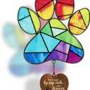 Dog Memorial Gifts for Loss of Dog, Pet Sympathy Suncatcher, Bereavement Keepsake Stained Glass Suncatchers for Windows