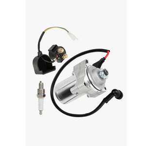 GREHUA 3 Bolt Starter Motor & Solenoid Relay Compatible with Tao tao Coolster 125cc 110cc 50cc Coleman Kazuma Baja Vitacci 4 Wheeler Quad Chinese ATV Parts Sandrail Roketa SSR Lifan Go Kart Pit Bike