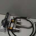 Bathroom Faucets, Bathroom Faucet 3 Hole, Bathroom Sink Faucet, Faucet for Sink 4 Inch 2 Handle Centerset, Lead-Free, with Copper Pop Up Drain (Brushed Nickel)