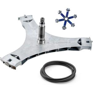 Funmit DC97-16509B Washer Flange Shaft Assembly & DC60-40137A Hex Mounting Bolt (6pcs) & DC69-00804A Gasket Seal Compatible with Samsung Washing Machine Replace DC97-16509B DC97-16509A