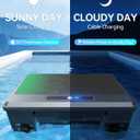F1T Solar Powered Robotic Pool Skimmer Surface Cleaner with APP Support Dual Charging Options Smart Obstacle Avoidance 24/7 Continuous Cleaning Ideal for Above Ground Pool Gray