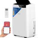 SereneLife Portable Air Conditioner 12000 BTU, 4-in-1 Compact Standing Air Conditioner for Room Up to 380 Sq. Ft., Touch Control Panel, High Efficiency CEER 7.22 and Auto Mode for Easy Operation