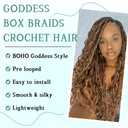 Goddess Bohemian Box Braids Crochet Hair - 18 Inch Crochet Braids with Curly Ends, 7 Packs Synthetic Braiding Hair Extensions for Black Women, M33/30/27