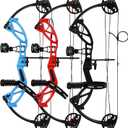 Compound Bow Set for Youth,Beginners Bow and Arrow Set,Right Handed,Draw Length 18"-27",10-30Lbs Draw Weight,260fps, Luxury set