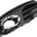 Glossy Black ABS Front Bumper Lower Fog Light Cover Grill Grilles Insert