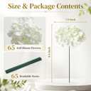 White Hydrangea Artificial Flowers Bulk, 65Pcs Faux Hydrangea Flowers, Silk Hydrangea Flowers with Detachable Stems for Wedding Centerpieces, Home Decor and Party Decorations
