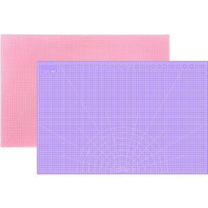 Double Sided Sewing Self Healing Cutting Mat 24 x 36 Inches, A1 Size Craft Sewing Cutting Mat for Crafts and Fabric, Purple & Pink Design