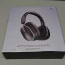 Active Noise Cancelling Headphones,120H Playtime Bluetooth 6.0 Wireless Headphones with Power Display & 6-Mic ENC Calls, 360 Spatial Audio Over Ear Headphones Foldable Headset for Travel Office Game (Black)