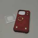 PYTWOPY Compatible for iPhone 15 Pro Wallet Case with Credit Card Holder, Leather Shockproof Protective Phone Cover 6.1 inch Supports 360°Rotation Ring Stand and RFID Blocking, Burgundy