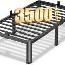 14 Inch Twin Heavy Duty 3500 lbs Bed Frame with Round-Corner Legs & Anti-Squeak Design  Quick Assembly Metal Platform, No Box Spring Needed