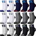 Bencailor 15 Pairs Men's Crew Socks Breathable Athletic Comfort Lightweight Sport Socks for Men, Size 5-9