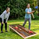4x2 ft Solid Wood Cornhole Set with 8 Bean Bags, Regulation Size Cornhole Board Set for Adults, Cornhole Game Set for Tailgate Backyard Toss Games Indoor&Outdoor Activities