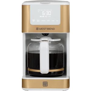 West Bend Timeless 12-Cup Programmable Coffee Maker with Brew Strength Selector for Hot and Iced Coffee, Includes 1-4 Cup Brew Option and Permanent Filter