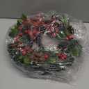 Riceshoot 2 Pack 12V LED Christmas Car Wreath with Red Bow 13 Inch Artificial Lighted up Wreath for Car Front Grill Plug in Lighting for Xmas Hanging Decoration (Color Light Berry)