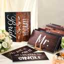 24 Designs Rustic Wedding Photo Booth Props Double Sided 11x5.5 Inch Photo Booth Props Vintage Country Marriage Parties Decoration DIY Water Proof Selfie Signs PVC Printing for Bridal Party Supplies