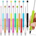 Ctosree 14 Pcs 14 Colors Beadable Pencil Inkless Everlasting Pencil DIY Bead Eternal Pencil Reusable Erasable Writing Pencil for Adults Gifts Sketch Drawing House Office Supplies