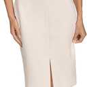 Calvin Klein Womens Basic Cross-Neck Scuba Sheath Dress (4, Cream)