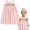 Simplee kids Baby Girl Dress Toddler Casual Dresses Summer Solid Color Floral Girl Clothes (4T)