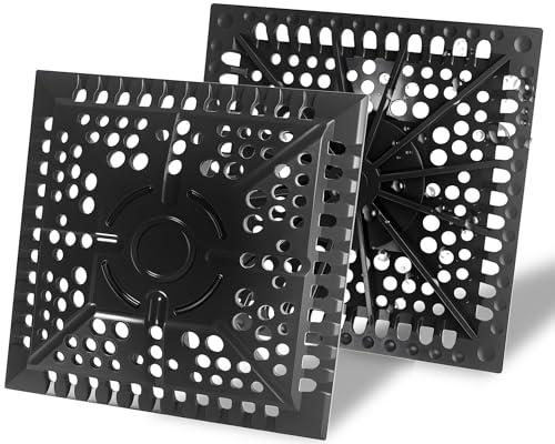 ABorCD Shower Hair Drain Catcher, 2 Pack 5.1in Square Silicone Hair Catcher Shower Drain, Shower Drain Cover Strainer for Shower Room Floor Drain Protector, Dark Grey