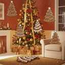 8 Pcs Jumbo Gingerbread Christmas Outdoor Decor Felt Mats-20 Inch Xmas Ornaments for Classroom Home Office Yard Porch Farmhouse Rustic Xmas Tree Wall Decoration (Christmas Tree)