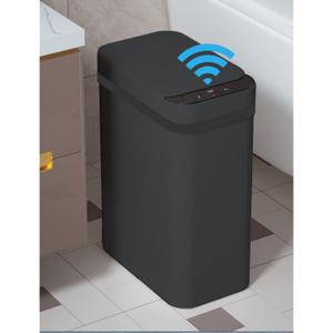 Yatmung Touchless Bathroom Trash Can - 2.5 Gallon Smart Trash Can Sensor Motion - Skinny Trash Bin with Lid - Electric, Narrow, Plastic, Auto Open - Small Slim Automatic Garbage Can (Black) Yatmung Touchless Bathroom Trash Can - 2.5 Gallon Smart Trash Can Sensor Motion - Skinny Trash Bin with Lid - Electric, Narrow, Plastic, Auto Open - Small Slim Automatic Garbage Can (Black)