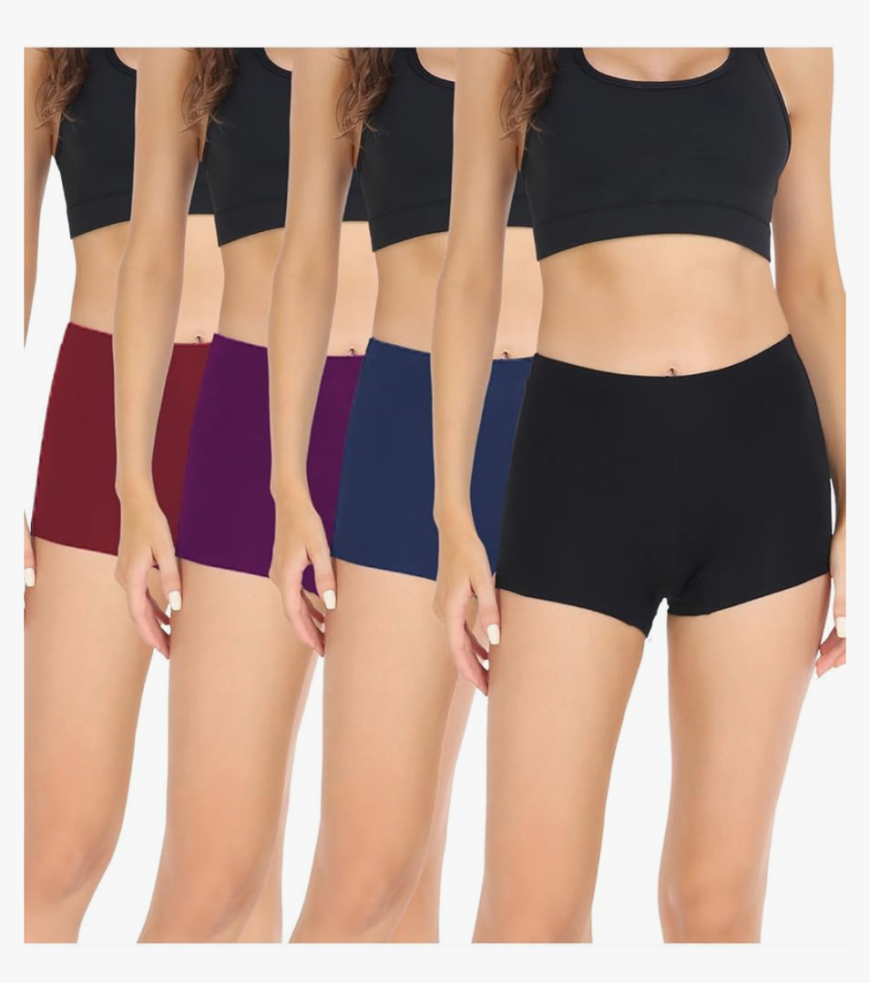 wirarpa Women's Boyshorts Panties Cotton Boxer Briefs for Ladies Underwear Shorts with Cotton Crotch 4 Pack S