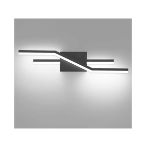 SOLFART Bathroom Light Fixtures Matte Black Dimmable LED Bathroom Vanity Lights Over Mirror 24 Inch Modern Wall Lights