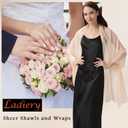 Ladiery Shawl for Women - Shawls and Wraps for Evening Dresses Chiffon Shawl and Formal Wedding Party and Gifts for Women (78" x 28" / 200 cm x 70 cm, Beige)
